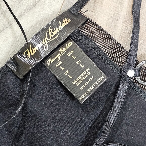 Honey Birdette Skye Black Thong Panty with Crystals Size L - Picture 5 of 6